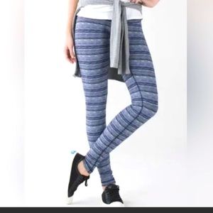 Lululemon Wunder Under Pant III Space Dye Twist Sapphire Blue 4 + Blue Jacket 4